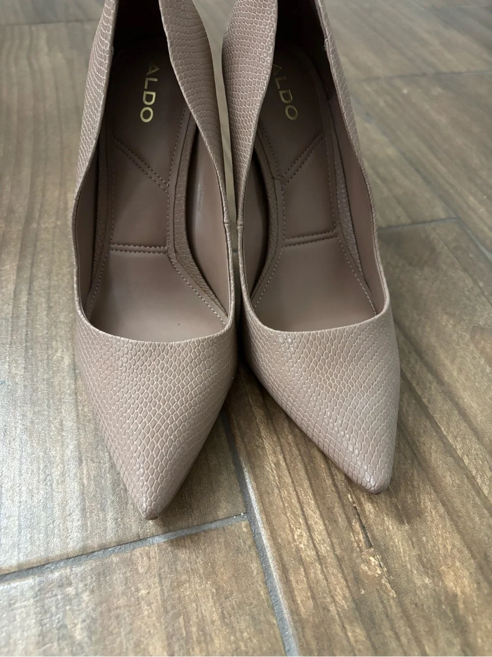 Aldo Textured Nude Pointed-Toe Stiletto Pumps